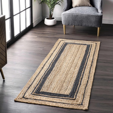Nuloom Rikki Coastal Braided Jute Area Rug 2ft 6in x 6ft TADR04B-2606